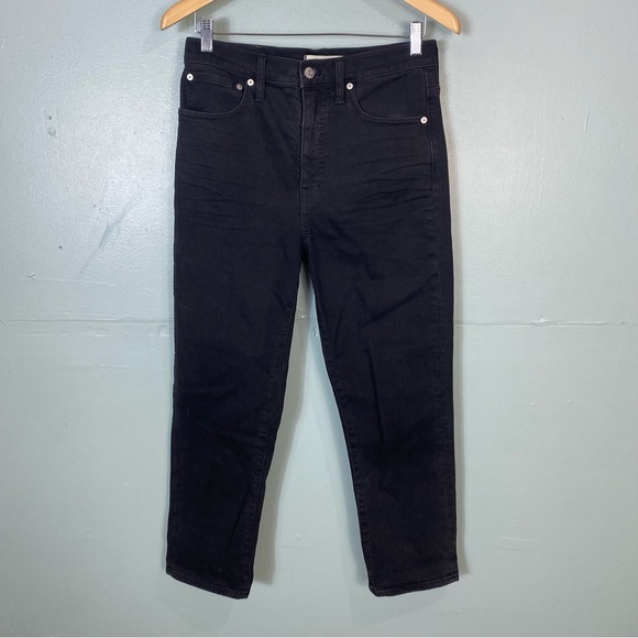 Madewell Classic Straight High Rise‎ Jean Black Sz 27 J2054 - Picture 1 of 8